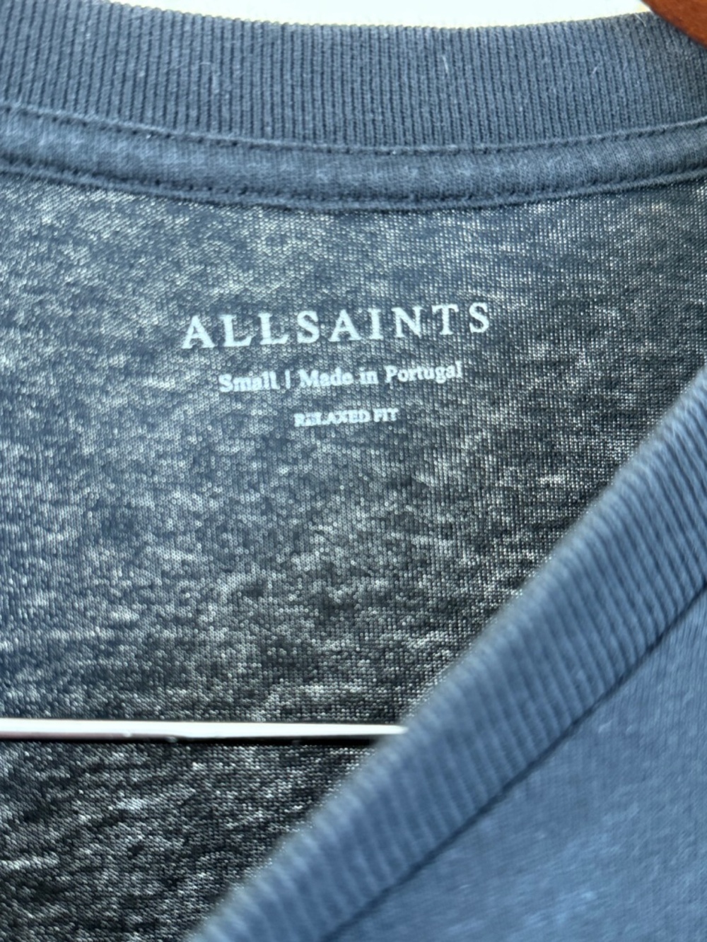 AllSaints Twenty Twenty Logo Tee | Washed Black Graphic T-Shirt - Picture 3 of 4